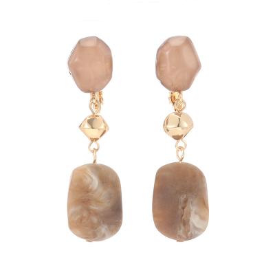 China FASHIONABLE Luxury Natural Dangling High Quality Copper Clip Wedding Gemstone Jewelry Vintage Unique Earrings for sale