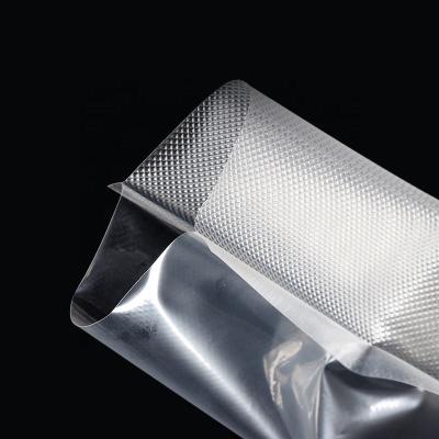 China Safety Food Grade Plastic Packaging Bag PA PE 3 Sided Sealed Snack Bag Embossed Clear Food Vacuum Sealer Bags for sale