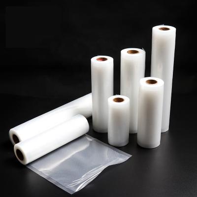 China Safety Household Freezer Safe Embossed Vacuum Sealer Rolls Plastic Food Packaging Transparent PE Vacuum Bags for sale