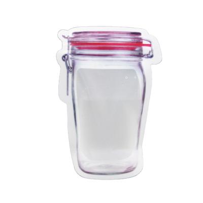 China Custom Aseptic Frosted Moisture Proof Special Logo Shaped Mason Jar Pouch Snack Food Bags for sale