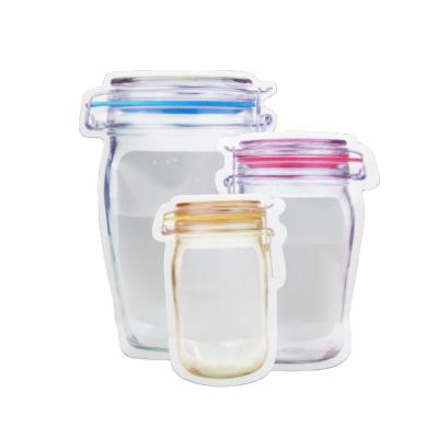 China Aseptic Portable Mason Jar Bag Reusable Mason Jar Storage Bags For Snack Mason Zipper Bag for sale