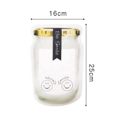 China Custom Printing Security Food Grade Mason Jar Pouch Sealable Bags Ziplock Holder Up Packaging Mason Jar Bags for sale