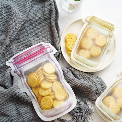 China Mason Jar Ziplock Food Storage Reusable Wholesale Recyclable Bags Nut Candy Snack Bag Mason Jar Bottle Bags for sale