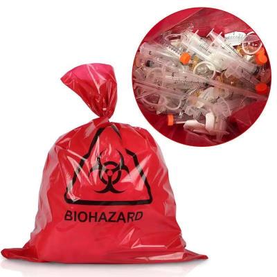 China Safety Design Red Lab Use Large Biohazard Waste Bag Disposal Medical Waste Bags for sale