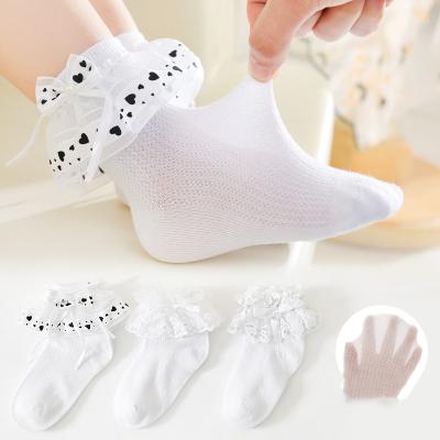 China Hot Selling White Lace QUICK DRY Mesh Soft Socks Spring And Summer Thin Breathable Children Socks for sale