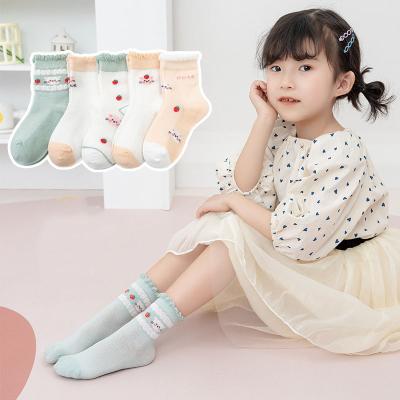 China Wholesale QUICK DRY Girls Mesh Cotton Socks Children's Summer Breathable Thin Cartoon Socks for sale