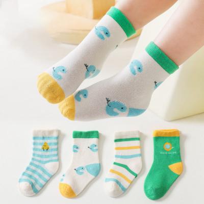 China QUICK DRY Kids Antibacterial Cotton Jacquard Socks Breathable Medium Tube Cartoon Socks Set for sale