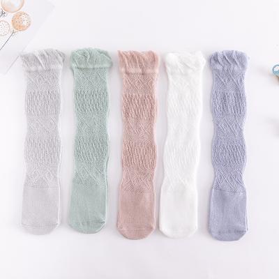 China QUICK DRY Chinese Custom Cotton Comfy Kids Stocking Long Knee Plain Solid Color Cute Baby Socks for sale