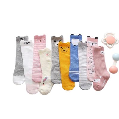 China New Spring Autumn Baby Girls Cotton Knee High Stockings QUICK DRY Toddler Double Needle Calf Socks Kids for sale