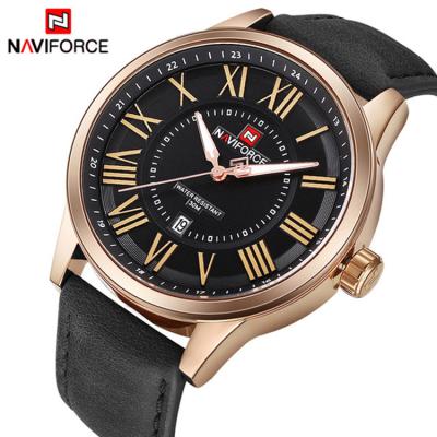 China Wholesale Luxury NAVIFORCE 9126 Day/Date Men Leather Military Sport Watches Mens Quartz Analog Wrist Watch Relogio Masculino Clock for sale