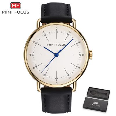 China MINIFOCUS Water Resistant Fashion Mens Watches Quartz Watch Analog Men Waterproof Black Leather Strap Luxury Brand Relogio Masculino Male Clock for sale