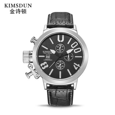 China Top Brand KIMSDUN Automatic Date 2019 Business Quartz Leather Men Watches Luxury Luminous Mens Chronograph Wristwatch Montre Homme for sale