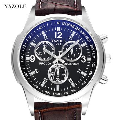 China Water Resistant Private Label Yazole Men Watch Brand Watch Quartz Clock Fashion Luxury Leather Belts Cheap Watch Sports Wristwatch Relogio Male for sale