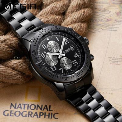 China MEGIR Chronograph Business Men Watch Chronograph Luxury Army Wristwatch Stainless Steel Brand Quartz Military Relogio Masculino Watches for sale