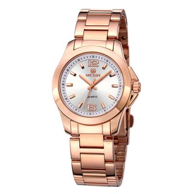 China 2018 Top Brand Water Resistant Megir 5006L 3atm Water Resistance Rose Gold Stainless Steel Fashion Luxury Hand Watch For Girl for sale