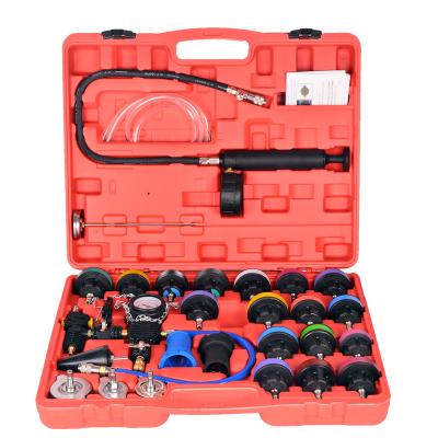 China Professional Auto Set Type Cooling System Kit 28PCS Radiator Pressure Tester Water Tank Leak Detector Automobile Repair Tools Vacuum Tools for sale