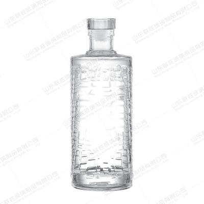 China Beverage Bar Party Whiskey Bottle Decanter Dispenser 1000ml Clear Glass Whiskey Decanter Set for sale