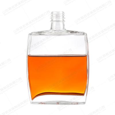 China Wholesale Square 375ml 750ml Beverage Glass Bottle Spirit 800ml Gin Bottle Vodka Whiskey Wine Bottle for sale