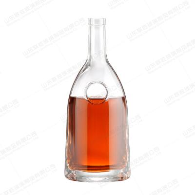 China Beverage 700ml Whiskey Bottles 500ml Soju Glass Bottles Transparent Clear Glass Wine Bottles for sale