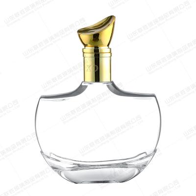 China 500ml Beverage Glass Bottle Whiskey Brandy Vodka Xo Spirit Brandy Bottles Crystal Glass Wine Bottle Stopper for sale