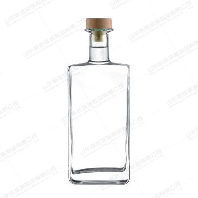 China Unique Shape 375ml 500ml 700ml l Glass Beverage Bottle Alcoholic Beverage Gin Wine Vodka Brandy Bottle Whiskey Bottle for sale