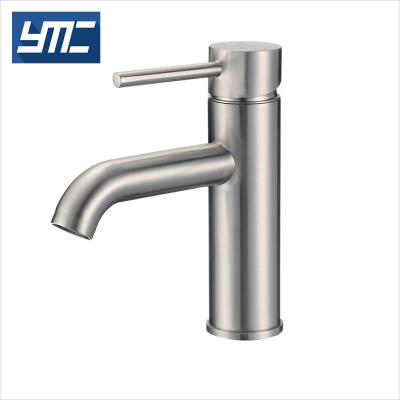 China Hot And Cold Water Mixer Tap Stainless Steel Basin Faucets High Metered Round Sink Faucets for sale