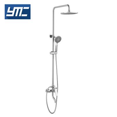 China Without Slide Bar New Design Modern Chrome Round Hose Rainfall Shower Head Bathroom Shower Set for sale