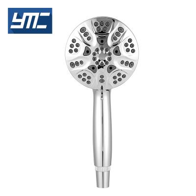 China Without Slide Bar High Pressure Water Saving 6 Functions Plastic Chrome Rainfall Handheld Shower Head for sale