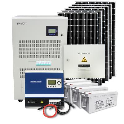 China Home SNADI---Solar System 10KW 9KW 8KW 7KW Rooftop Solar Panel Power System Single Hybrid Three Expression Off-Grid Solar System for sale