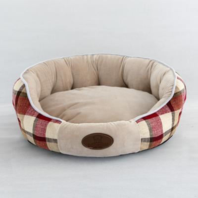 China Heating Plaid high-back cat bed, creative pet beds, removable and washable dog bed, winter warm small dog products for sale