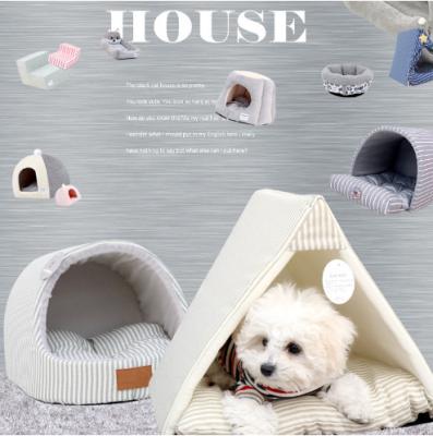 China Removable Cover Mini pet triangle tent, dog pet house, autumn and winter warm removable and washable cat bed, triangle cat bed for sale