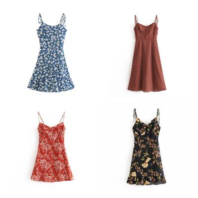 China Anti-Static Printing Fashionable Sexy Lady Halter Back Summer Dress for sale