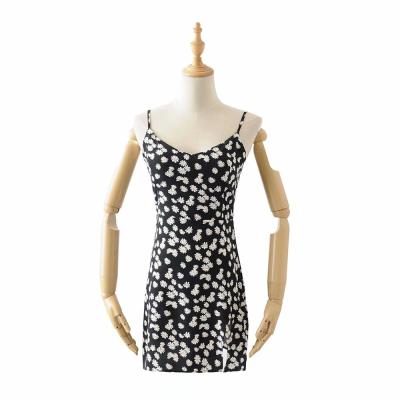 China New Style Round Collar Anti-Static Hot Print Pocket Sleeveless Dresses for sale