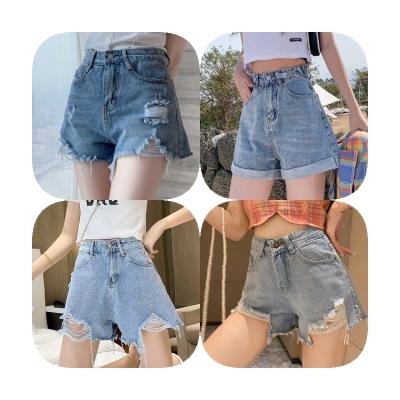 China QUICK DRY Summer Women Fashion Stars Stripe Sexy Denim Shorts, Dye Jean Tie Shorts for sale