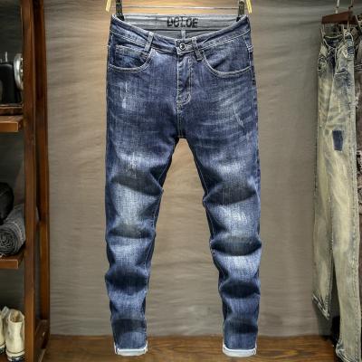 China Sponsor List QUICK DRY Top Jeans Slim Stretch Jeans Elasticity And Distressed Tapered Long Jeans Men for sale