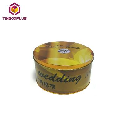 China Recyclable Cookie Tin To Wedding Customized Design Tin Box Packaging Wholesale Round Shape Custom Gifts for sale