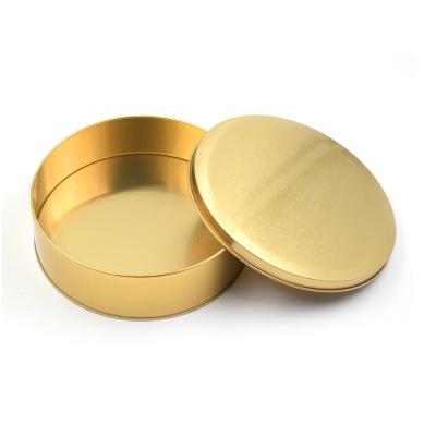 China Crown Solid Cookie Packaging Tin Box Metal Round Cookie Boxes Custom Round Cookie Tin Boxes for sale