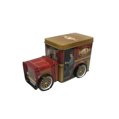 China Glossy Quality Materials Retro Recycled Car Shape Tin Box Metal Vintage Truck Shape for sale