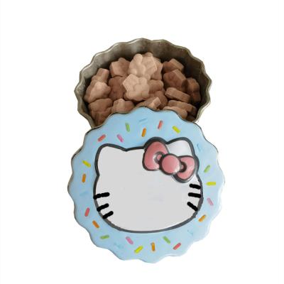 China Recycled Materials Ready To Ship Food Grade Cartoon Cat Special Shaped Tin Can For Candy Or Snacks for sale