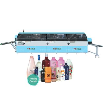 China Factory Full Automatic 3 Color Screen Printing Machine For Round Bottle Oval Bottle Flat Bottle Printer for sale