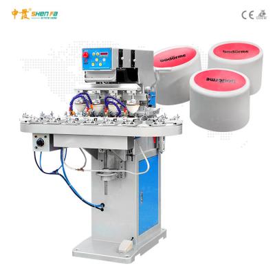 China Toys parks electronic products automatic four color pad plastic printing machine with automatic vibration feeding for pp material for sale