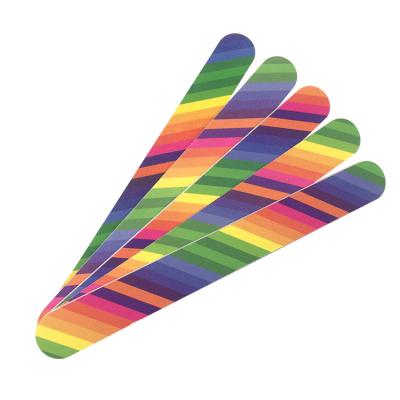 China Nail Care Colorful Rainbow Print Nail Files Double Sided Durable Nail Art Manicure Pedicure Emery Board Manicure Sticks for sale