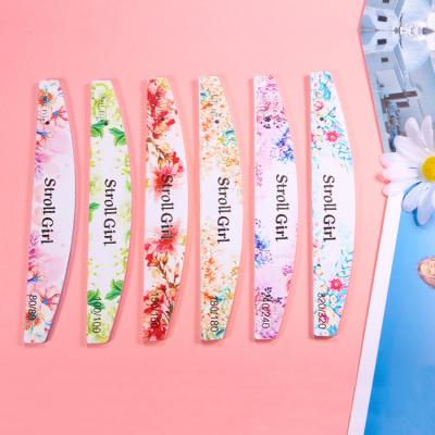 China Nail Care 6Pcs Waterproof Double Side Sponge Colorful Nail Files Set for sale