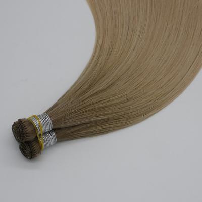 China Changshunfa Remy Single Weft Cuticle Human Hair Silky Straight Double Wave Hand Drawn Tied Hair Weft Extension for sale