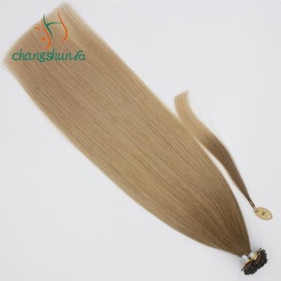 China Changshunfa Wholesale Tip Double Straight Hair Mongolian Straight Hair Pulled Flat Extensions for sale