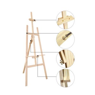 China Wholesale Lightweight Artist A Frame Adjustable Wooden Painting Easel Stand For Display 2 Buyers for sale