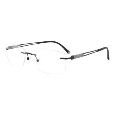 China High Comfort Guality Rimless Metal + TR Temple Spectacle Glass Optical Sight Can Be Customized for sale