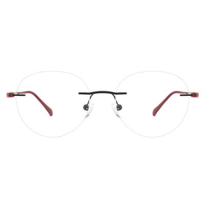 China Vintage Round Metal+PC Rimless Glass Lightweight Unisex Frameless Frames For Reading Glasses for sale