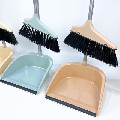 China Home Plastic Set With Wind Proof Brooms Standard Home Use Table Cleaning Soft Handle Pan Broom And Dustpan Household Field Tool Suit for sale