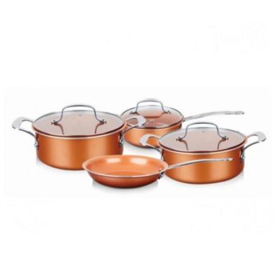 China New Design Kitchen Sustainable Aluminum Copper King Cookware 10pcs New Design Kitchen Pot And Pan Ceramic Cookware Sets for sale